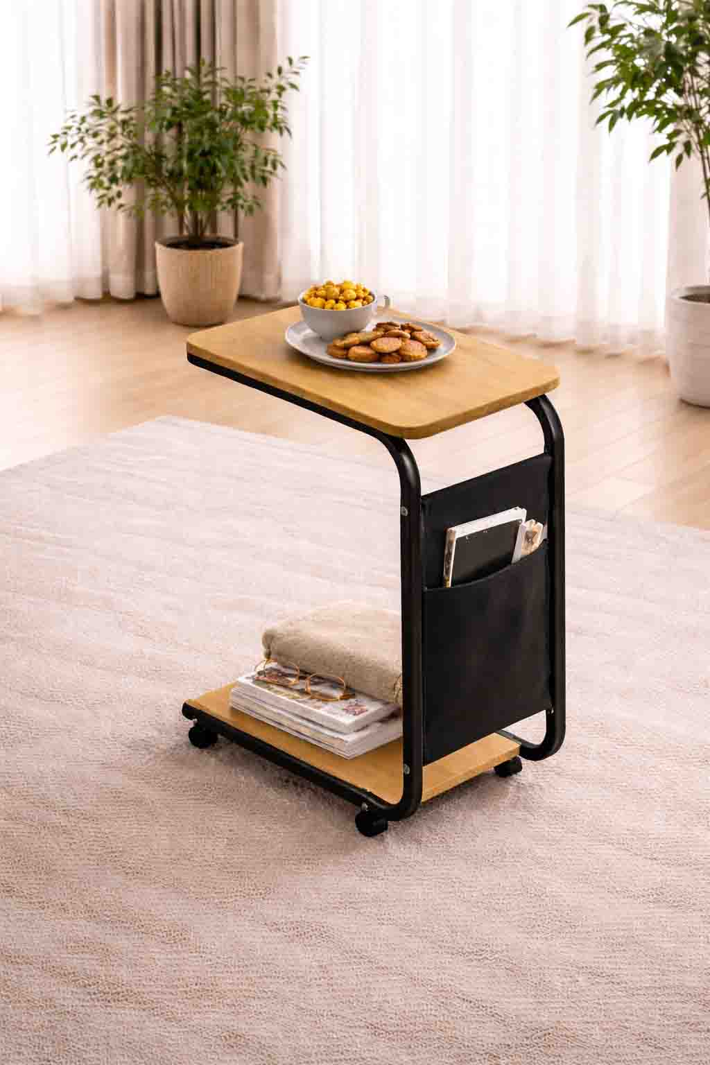 Moveable Side Table – Wood